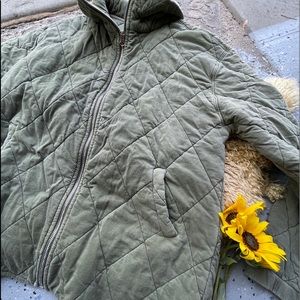 Army green quilted jacket